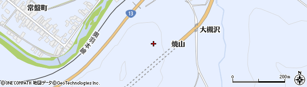 秋田県湯沢市下院内上焼山周辺の地図