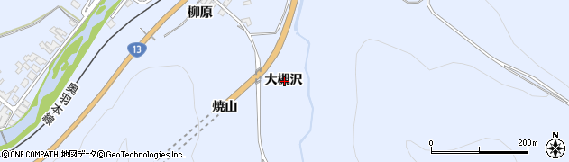 秋田県湯沢市下院内大槻沢周辺の地図