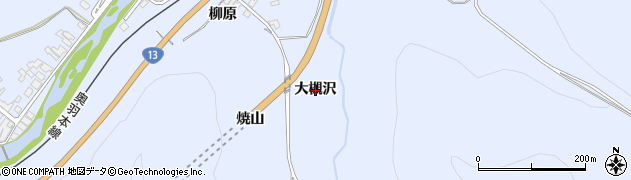 秋田県湯沢市下院内（大槻沢）周辺の地図