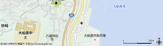 大船渡湾冷凍水産加工業協同組合　永沢冷蔵庫周辺の地図