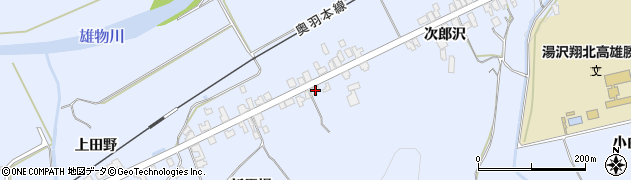 秋田県湯沢市下院内新馬場161周辺の地図
