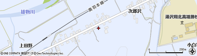 秋田県湯沢市下院内新馬場160周辺の地図