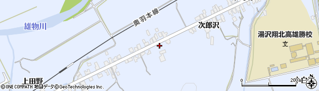 秋田県湯沢市下院内新馬場156周辺の地図