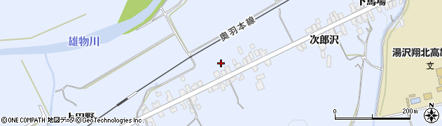秋田県湯沢市下院内新馬場194周辺の地図