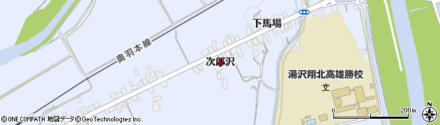秋田県湯沢市下院内（次郎沢）周辺の地図