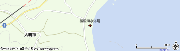 綾里海水浴場周辺の地図