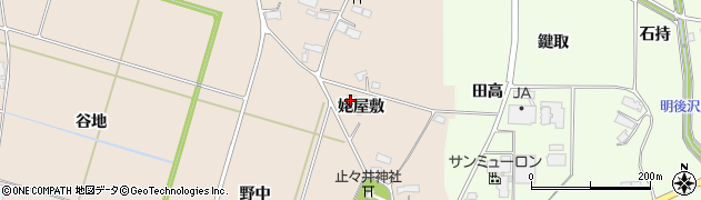 岩手県奥州市前沢古城（姥屋敷）周辺の地図