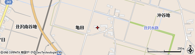 岩手県奥州市前沢古城亀田周辺の地図