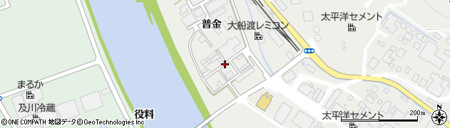岩手県大船渡市赤崎町（普金）周辺の地図