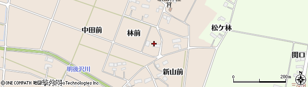 岩手県奥州市前沢古城（林前）周辺の地図