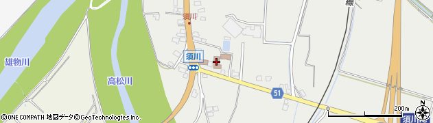 湯沢市　湯沢生涯学習センター須川地区センター・須川コミュニティセンター周辺の地図