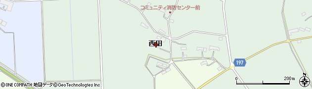 岩手県奥州市水沢姉体町西田周辺の地図