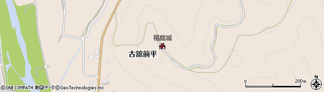 湯沢市役所　稲庭城周辺の地図