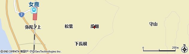 山形県遊佐町（飽海郡）吹浦（瓜畑）周辺の地図