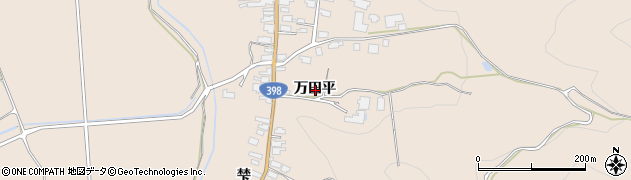 秋田県湯沢市稲庭町万田平周辺の地図