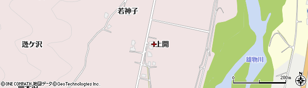 秋田県湯沢市酒蒔（上開）周辺の地図