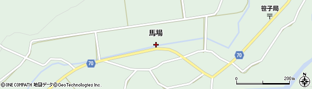 秋田県由利本荘市鳥海町上笹子（馬場）周辺の地図