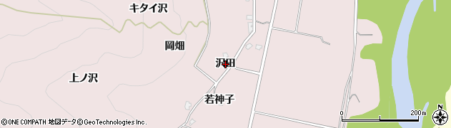 秋田県湯沢市酒蒔（沢田）周辺の地図