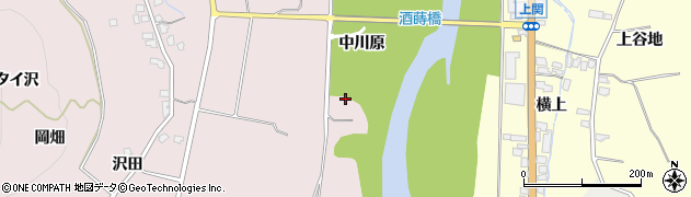 秋田県湯沢市酒蒔（中川原）周辺の地図