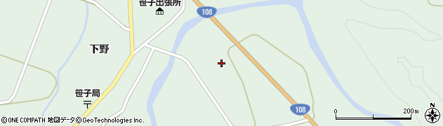 秋田県由利本荘市鳥海町上笹子川合周辺の地図