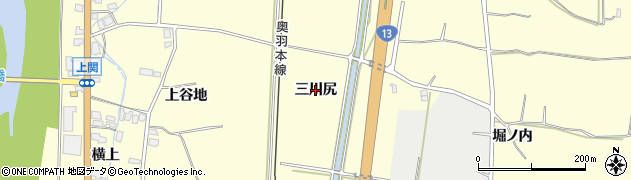 秋田県湯沢市上関（三川尻）周辺の地図