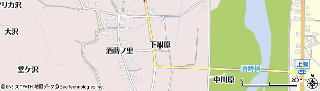 秋田県湯沢市酒蒔（下川原）周辺の地図