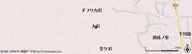 秋田県湯沢市酒蒔大沢周辺の地図