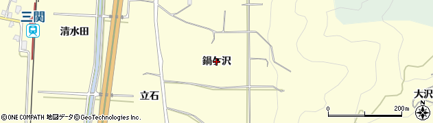 秋田県湯沢市上関（鍋ケ沢）周辺の地図
