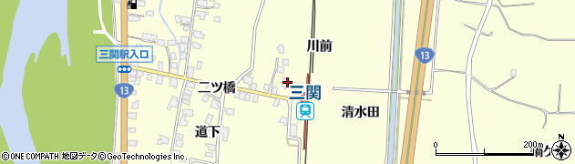 秋田県湯沢市上関二ツ橋5周辺の地図