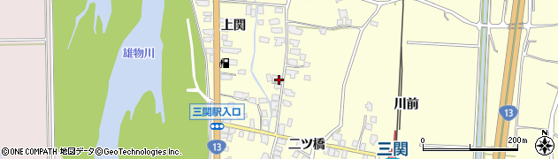 秋田県湯沢市上関二ツ橋42周辺の地図
