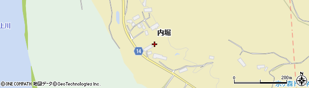 岩手県奥州市水沢黒石町（内堀）周辺の地図