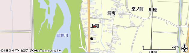 秋田県湯沢市上関（上関）周辺の地図