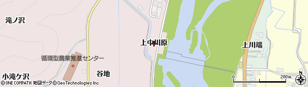 秋田県湯沢市酒蒔（上中川原）周辺の地図