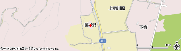 秋田県湯沢市山田（脇ノ沢）周辺の地図