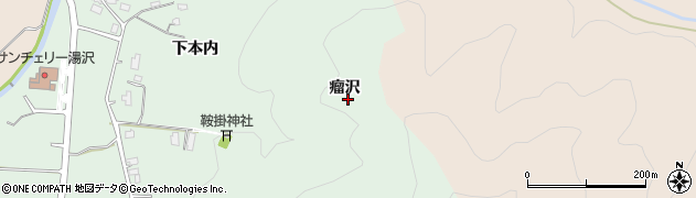 秋田県湯沢市下関（瘤沢）周辺の地図