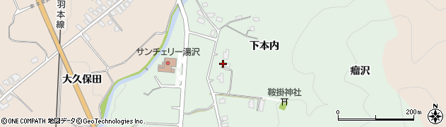 秋田県湯沢市下関下本内周辺の地図