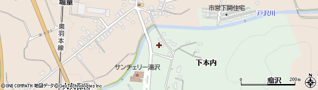 秋田県湯沢市下関（下舞台）周辺の地図