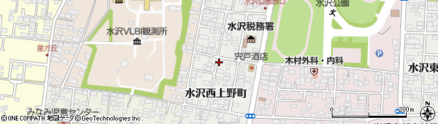 岩手県奥州市水沢西上野町周辺の地図