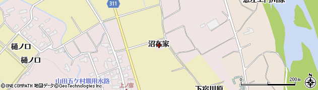 秋田県湯沢市山田（沼在家）周辺の地図