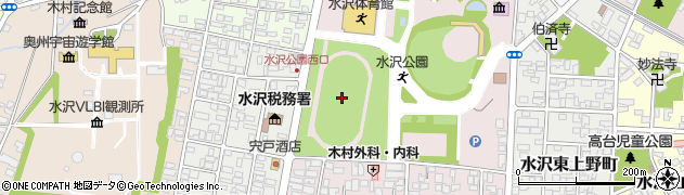 水沢公園陸上競技場周辺の地図