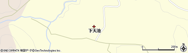 秋田県由利本荘市鳥海町下笹子（下天池）周辺の地図