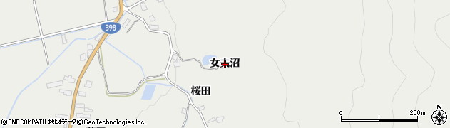 秋田県湯沢市三梨町（女夫沼）周辺の地図