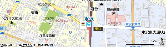 水沢駅前周辺の地図