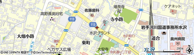 水沢駅通り周辺の地図