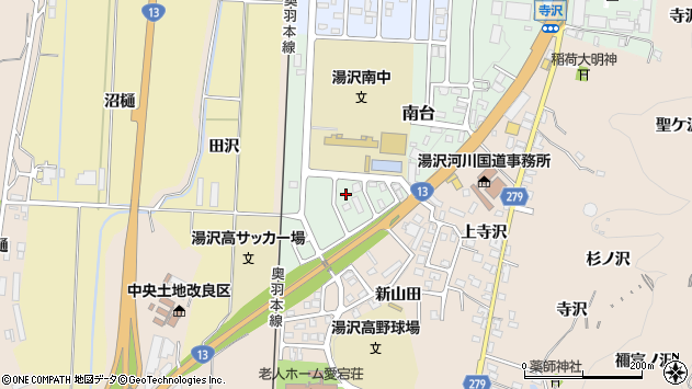 〒012-0867 秋田県湯沢市南台の地図