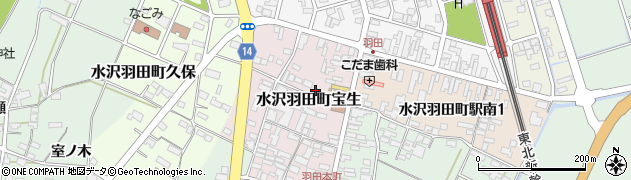 岩手県奥州市水沢羽田町宝生周辺の地図