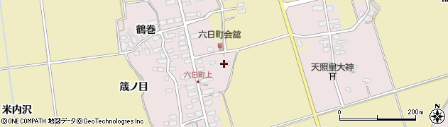 秋田県湯沢市山田（上六日町）周辺の地図