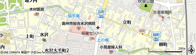 水沢病院前周辺の地図