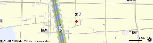 岩手県奥州市水沢（黒子）周辺の地図