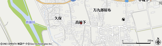 秋田県湯沢市川連町高掵下周辺の地図